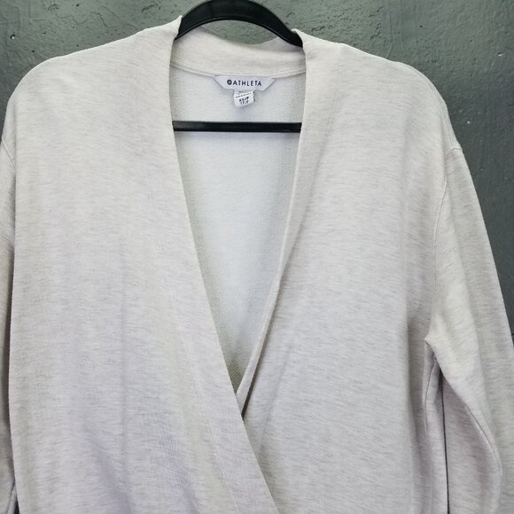 Athleta Purana V Neck Wrap Sweatshirt Women's XS Toasted Brown Heather Ballet - Picture 7 of 16